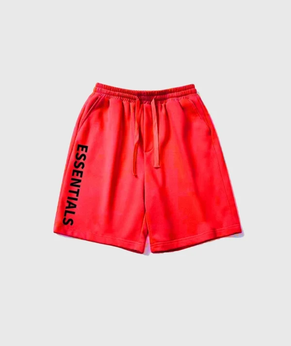 Essentials Fear of God Logo Shorts Red